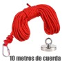 Kit de pesca magnético man de pesca 48mm 88kg de fuerza con cuerda 20 mts y mosqueton