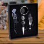 set de 4 accesorios de vino, vertedor, tapon, abridor y aro antigoteo