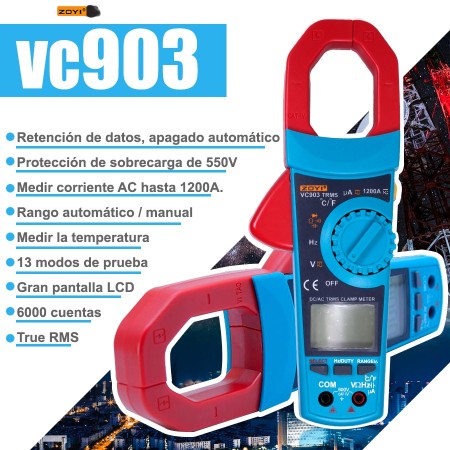 Pinza Amperometrica Digital Zotek VC903