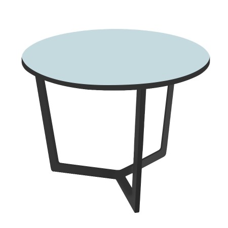 Mesa Ratona Redonda de Vidrio y Acero