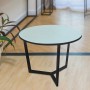 Mesa Ratona Redonda de Vidrio y Acero