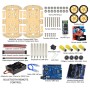 Kit chasis. motor. ruedas y portapila para robot auto 4WD, unica rueda frontal