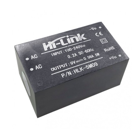 Fuente Switching Aislada Compatible con Arduino HLK-5M09  220-9v 0.56A