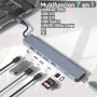 Adaptador USB Tipo C 8 en 1, Hdmi 4K Usb 3.0 USBC RJ45 SD/TF