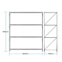 Estanteria Metálica tipo rack 250x60x200cm 4 niveles 8 estantes 500KG