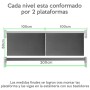 Estanteria Metálica tipo rack 250x60x200cm 4 niveles 8 estantes 500KG