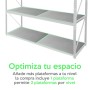 Plataforma para estanteria rack 500kg 80 x 100cm Montaje sin tornillos