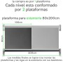 Plataforma para estanteria rack 500kg 80 x 100cm Montaje sin tornillos