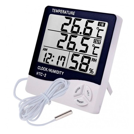 Reloj medidor de humedad y temperatura con sonda
