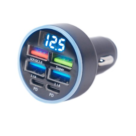 Cargador USB para autos 6 Puertos