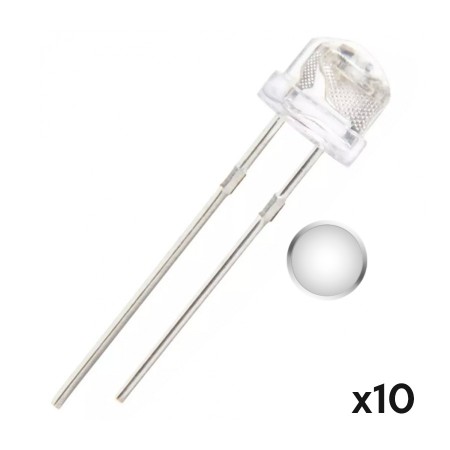 Led alta luminosidad bombín straw hat 5mm 10 unidades