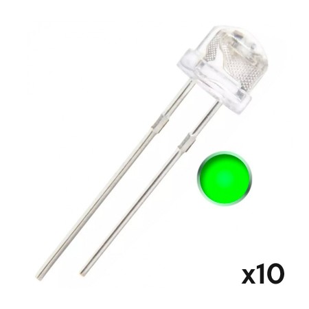 Led alta luminosidad bombín straw hat 5mm 10 unidades