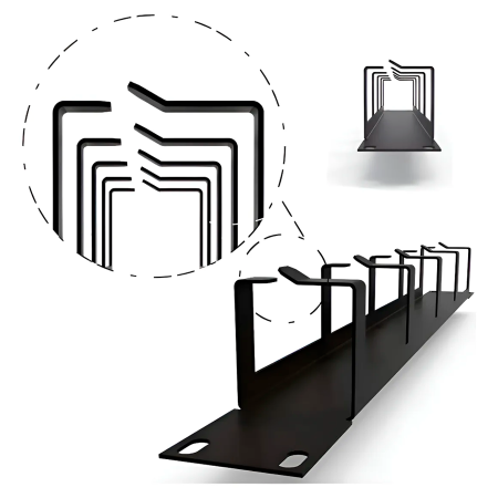 Organizador Pasacables Tipo Peine 1U Para Rack 19" Acero Reforzado