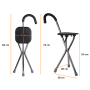 Bastón con Asiento Ortopédico Plegable de Aluminio