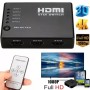 Switch HDMI de 5 puertos con control remoto