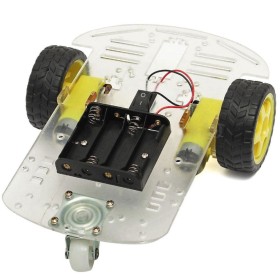 Kit chasis. motor. ruedas y portapila para robot auto 4WD, unica rueda frontal