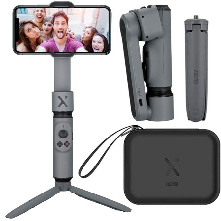 Gimbal para celulares Zhiyun Smooth X + selfie con trípode - Estabilizador de 2 ejes