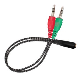 Cable Divisor Audio 3.5 En Dos Salidas Mic Y Auricular