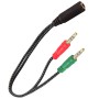 Cable Divisor Audio 3.5 En Dos Salidas Mic Y Auricular