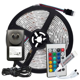 KIT RGB: 5Mts de led RGB Siliconado + Fuente + Controlador