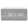 Reloj led de madera con cargador inalambrico