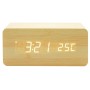 Reloj led de madera con cargador inalambrico