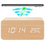 Reloj led de madera con cargador inalambrico