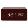 Reloj led de madera con cargador inalambrico