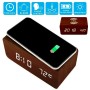 Reloj led de madera con cargador inalambrico