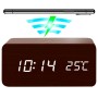 Reloj led de madera con cargador inalambrico