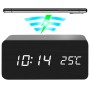 Reloj led de madera con cargador inalambrico