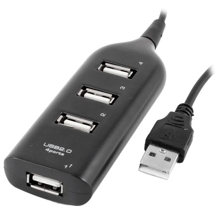 HUB USB 2,0 de alta velocidad, 4 puertos