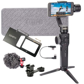 Kit Gimbal Zhiyun Smooth 4 + Microfono boya MM1 + Adaptador camara + Adaptador USB + Soporte