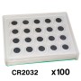 100 unidades Bateria Pila CR2032 3V