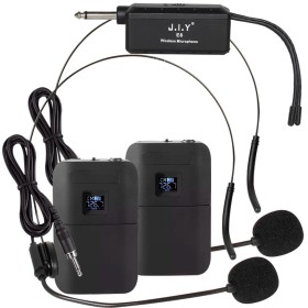 Sistema doble inalambrico de microfono con headset