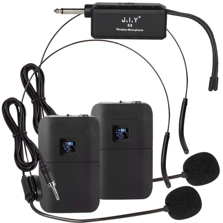 Sistema doble inalambrico de microfono con headset