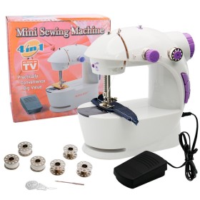 Mini Maquina de coser hogareña con ranura para mangas